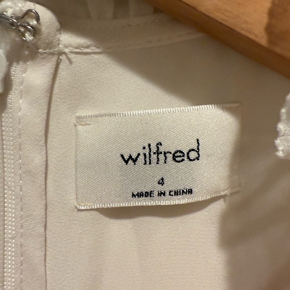 Wilfred white long sleeve sheer sleeves dress size 4 EUC - Picture 7 of 13